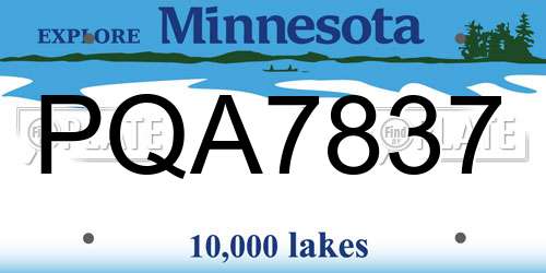 PQA7837 Minnesota License Plate