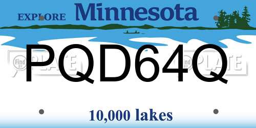 PQD64Q Minnesota License Plate