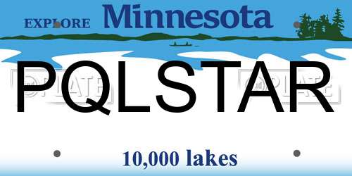 PQLSTAR Minnesota License Plate