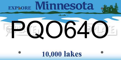 PQO64O Minnesota License Plate