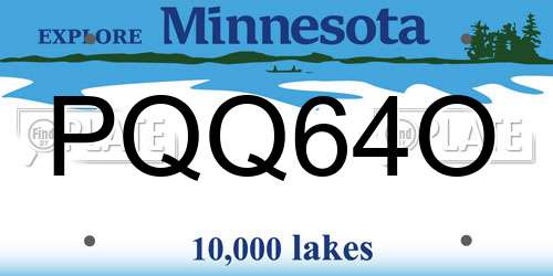 PQQ64O Minnesota License Plate