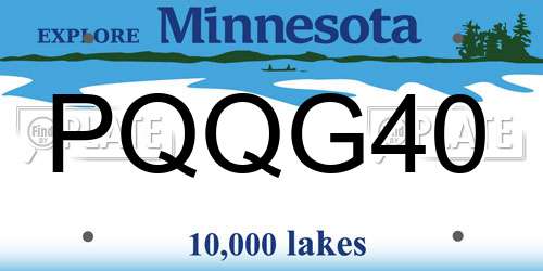 PQQG40 Minnesota License Plate