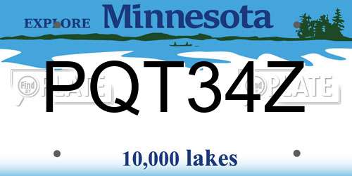 PQT34Z Minnesota License Plate