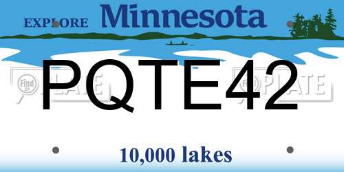 PQTE42 Minnesota License Plate