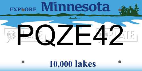 PQZE42 Minnesota License Plate