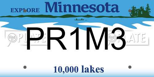 PR1M3 Minnesota License Plate