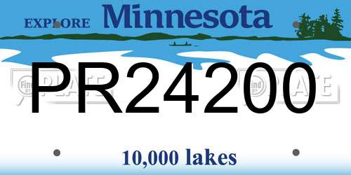 PR24200 Minnesota License Plate