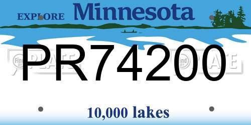 PR74200 Minnesota License Plate