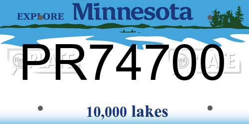 PR74700 Minnesota License Plate