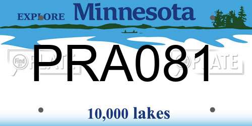 PRA081 Minnesota License Plate