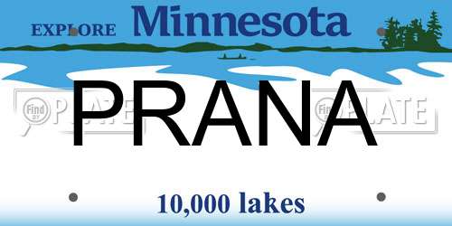 PRANA Minnesota License Plate