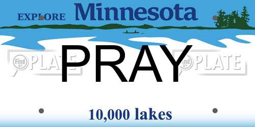 PRAY Minnesota License Plate
