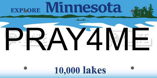 PRAY4ME Minnesota License Plate