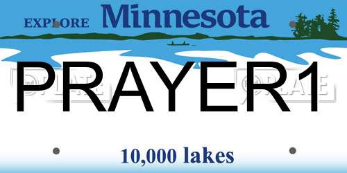 PRAYER1 Minnesota License Plate