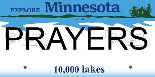 PRAYERS Minnesota License Plate