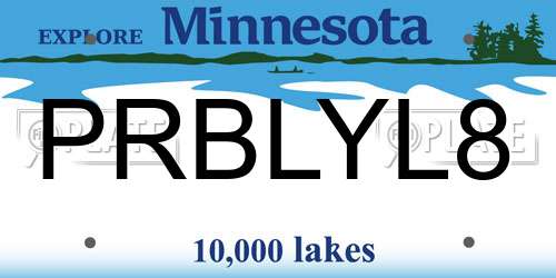 PRBLYL8 Minnesota License Plate