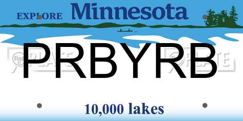 PRBYRB Minnesota License Plate