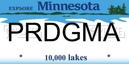 PRDGMA Minnesota License Plate