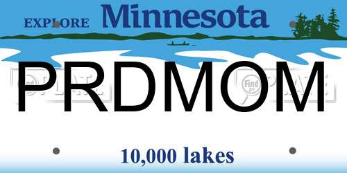 PRDMOM Minnesota License Plate