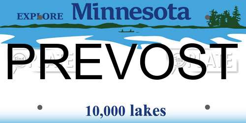 PREVOST Minnesota License Plate
