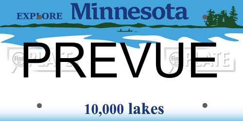 PREVUE Minnesota License Plate