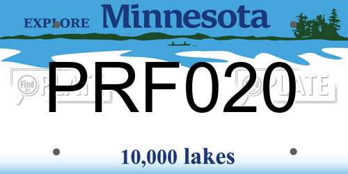 PRF020 Minnesota License Plate