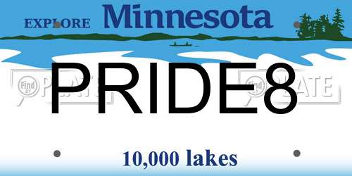 PRIDE8 Minnesota License Plate