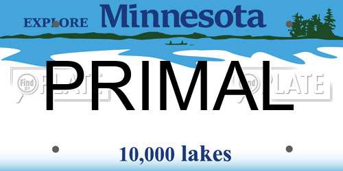 PRIMAL Minnesota License Plate
