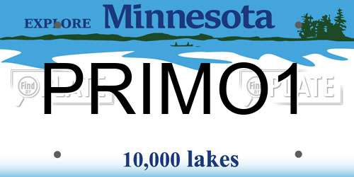 PRIMO1 Minnesota License Plate