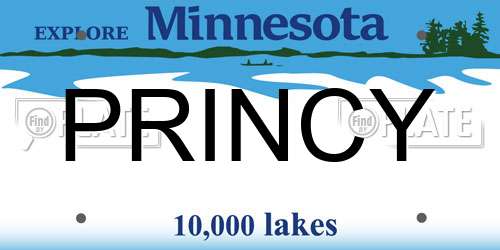 PRINCY Minnesota License Plate