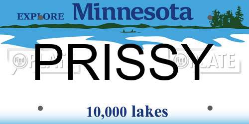 PRISSY Minnesota License Plate
