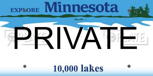 PRIVATE Minnesota License Plate