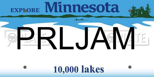 PRLJAM Minnesota License Plate