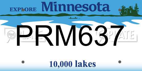 PRM637 Minnesota License Plate