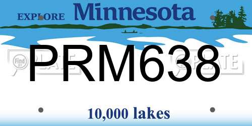 PRM638 Minnesota License Plate