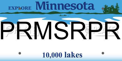 PRMSRPR Minnesota License Plate