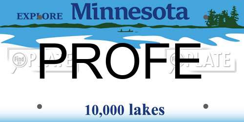 PROFE Minnesota License Plate