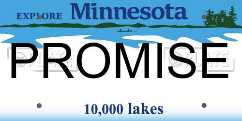 PROMISE Minnesota License Plate
