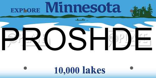 PROSHDE Minnesota License Plate