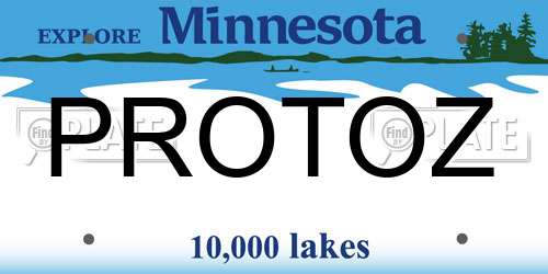 PROTOZ Minnesota License Plate