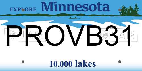 PROVB31 Minnesota License Plate