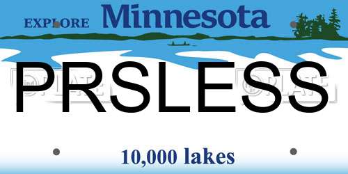 PRSLESS Minnesota License Plate