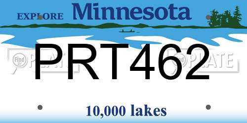 PRT462 Minnesota License Plate