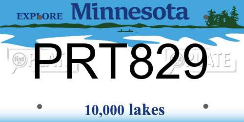 PRT829 Minnesota License Plate