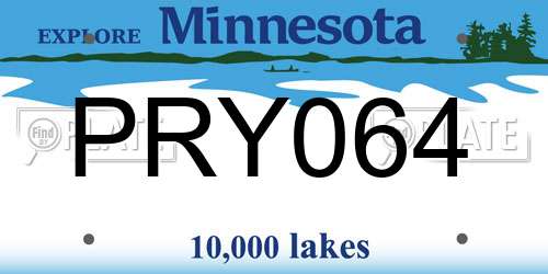 PRY064 Minnesota License Plate