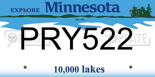 PRY522 Minnesota License Plate
