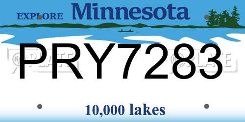 PRY7283 Minnesota License Plate