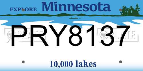 PRY8137 Minnesota License Plate