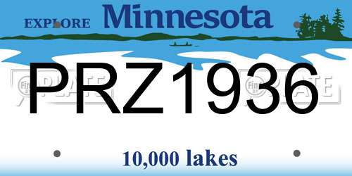PRZ1936 Minnesota License Plate