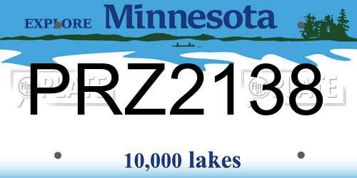 PRZ2138 Minnesota License Plate